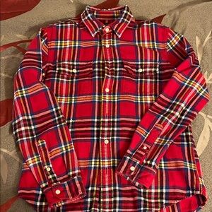 American Eagle Outfitters Red Plaid Button-Down Shirt